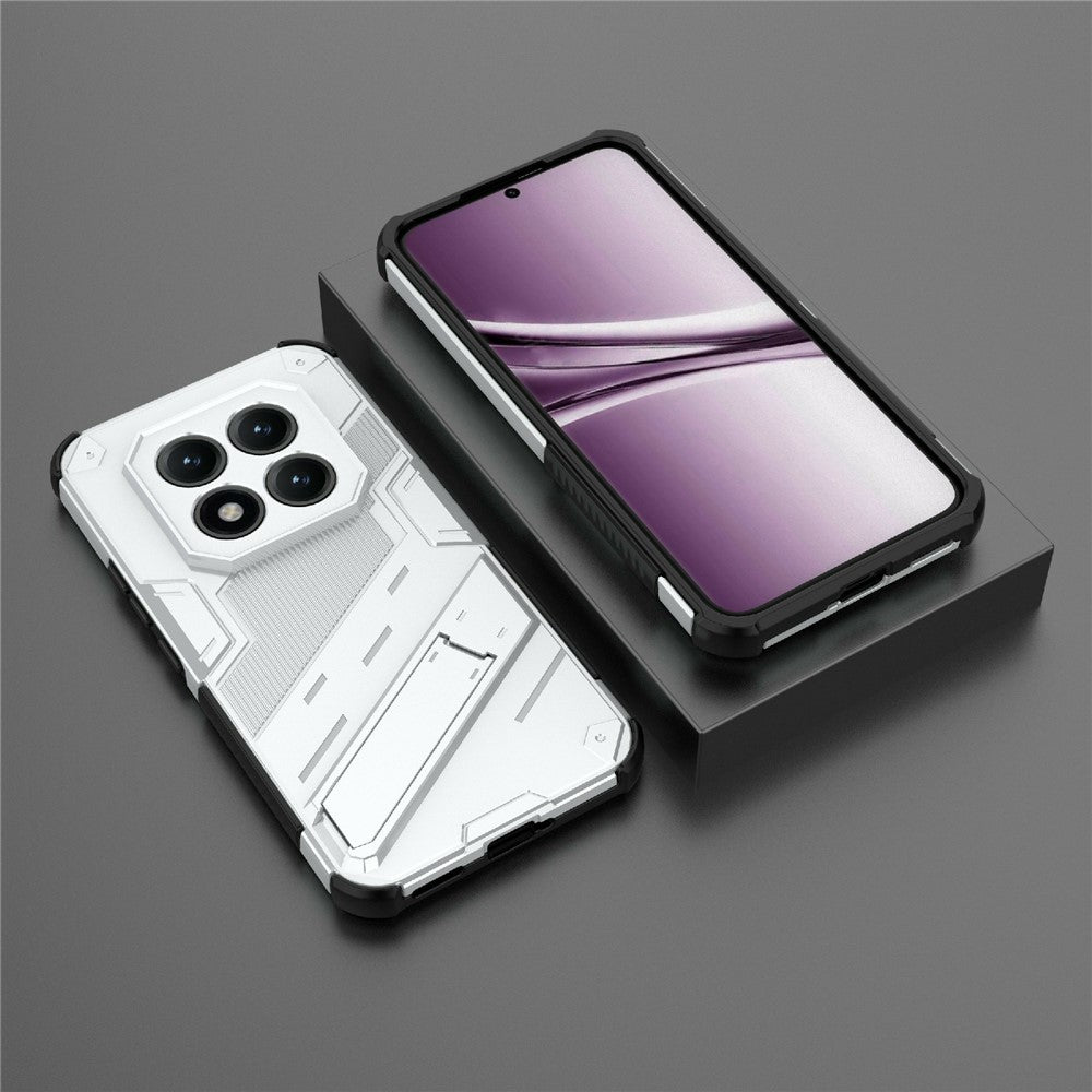 For Xiaomi Poco M8 Pro 5G / Redmi Note 15 Pro+ 5G (Global) Case PC + TPU Shockproof Phone Cover with Kickstand - White