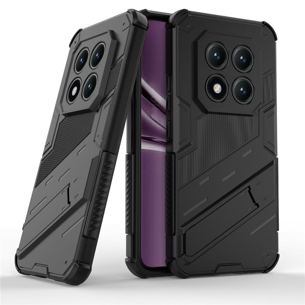 For Xiaomi Poco M8 Pro 5G / Redmi Note 15 Pro+ 5G (Global) Case PC + TPU Shockproof Phone Cover with Kickstand - Black