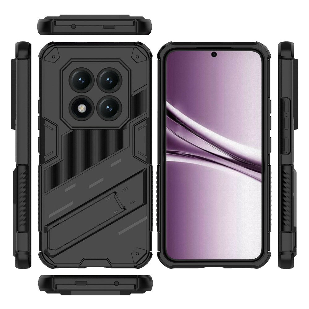 For Xiaomi Poco M8 Pro 5G / Redmi Note 15 Pro+ 5G (Global) Case PC + TPU Shockproof Phone Cover with Kickstand - Black