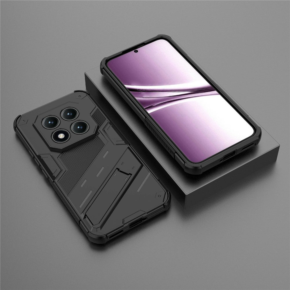 For Xiaomi Poco M8 Pro 5G / Redmi Note 15 Pro+ 5G (Global) Case PC + TPU Shockproof Phone Cover with Kickstand - Black