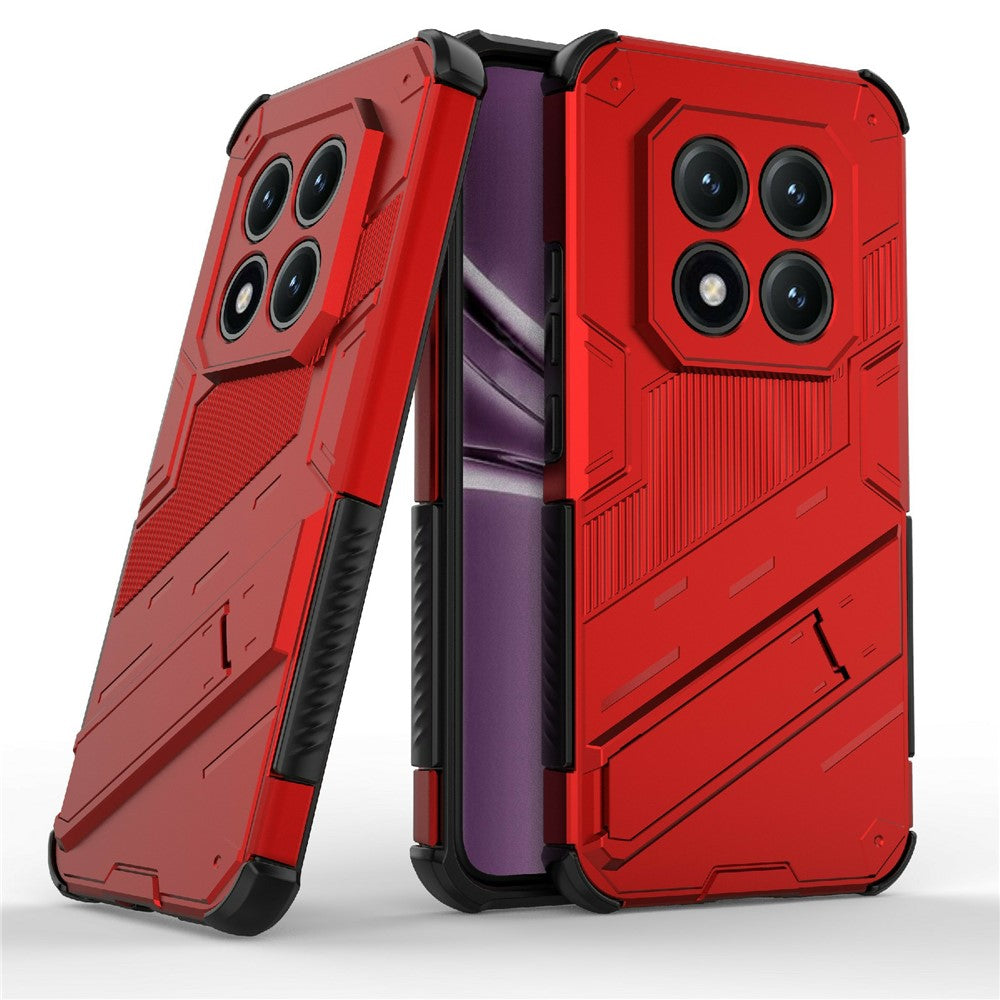 For Xiaomi Poco M8 Pro 5G / Redmi Note 15 Pro+ 5G (Global) Case PC + TPU Shockproof Phone Cover with Kickstand - Red