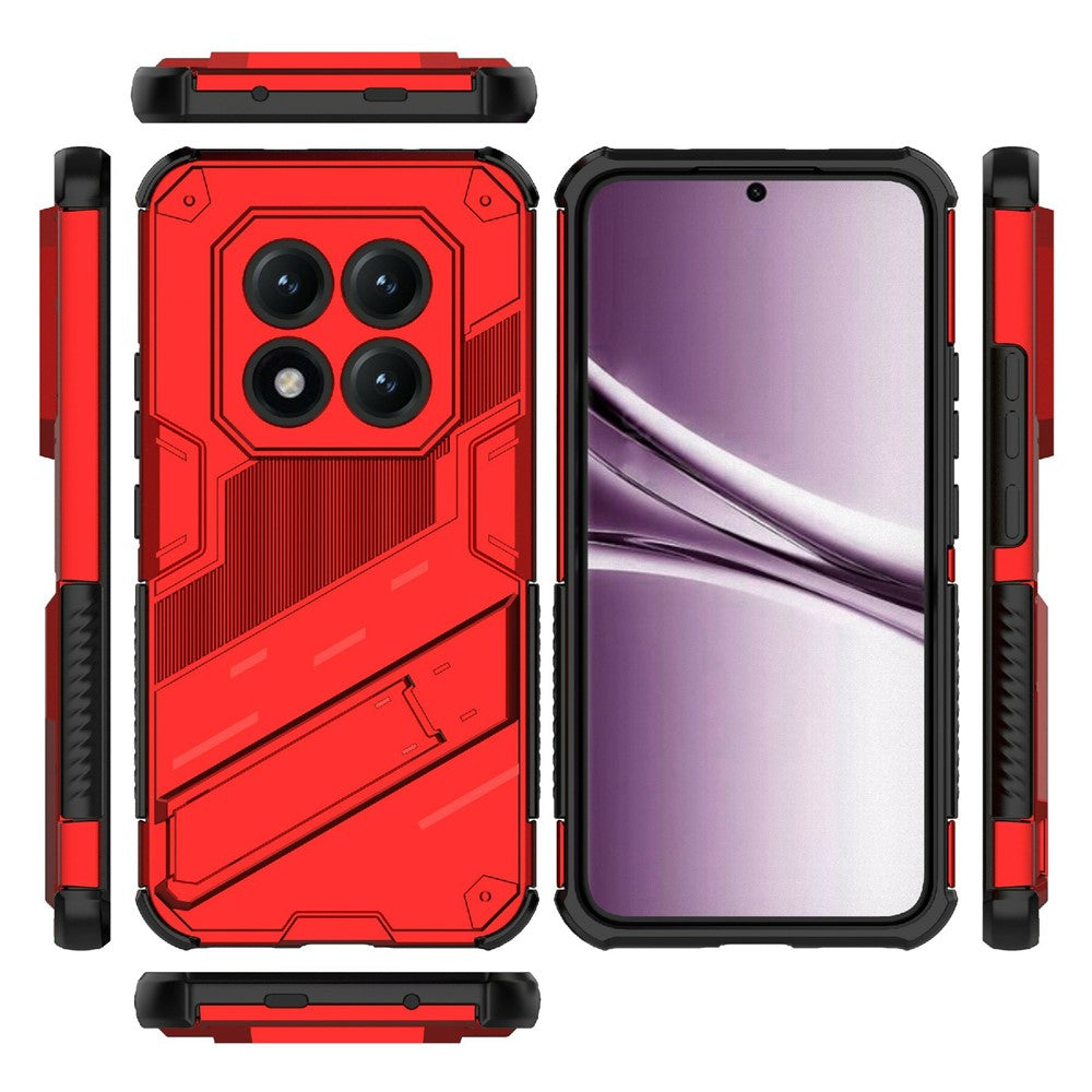 For Xiaomi Poco M8 Pro 5G / Redmi Note 15 Pro+ 5G (Global) Case PC + TPU Shockproof Phone Cover with Kickstand - Red