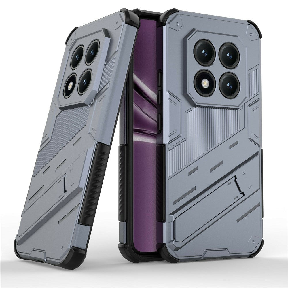 For Xiaomi Poco M8 Pro 5G / Redmi Note 15 Pro+ 5G (Global) Case PC + TPU Shockproof Phone Cover with Kickstand - Grey