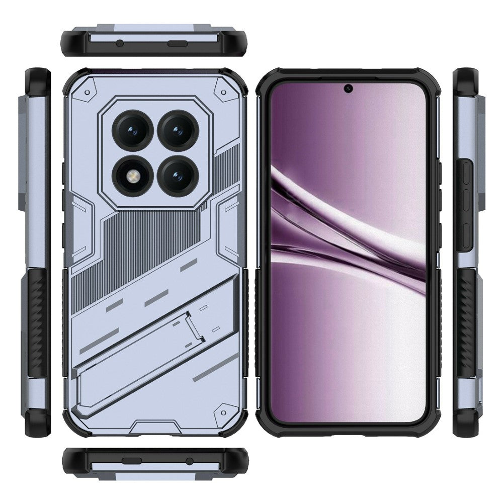 For Xiaomi Poco M8 Pro 5G / Redmi Note 15 Pro+ 5G (Global) Case PC + TPU Shockproof Phone Cover with Kickstand - Grey