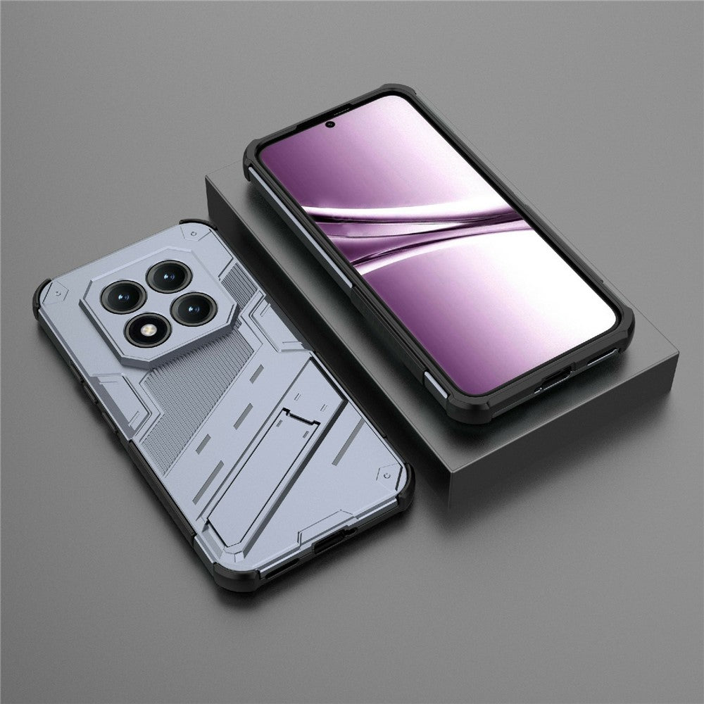 For Xiaomi Poco M8 Pro 5G / Redmi Note 15 Pro+ 5G (Global) Case PC + TPU Shockproof Phone Cover with Kickstand - Grey
