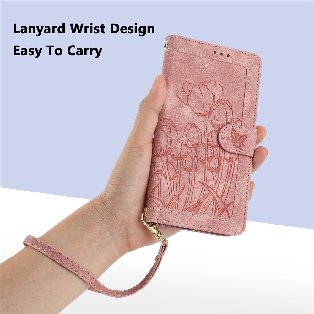 For Xiaomi Redmi Note 15 Pro 5G (Global) Case Tulip Leather Phone Cover with 5 Card Slots Wallet - Pink