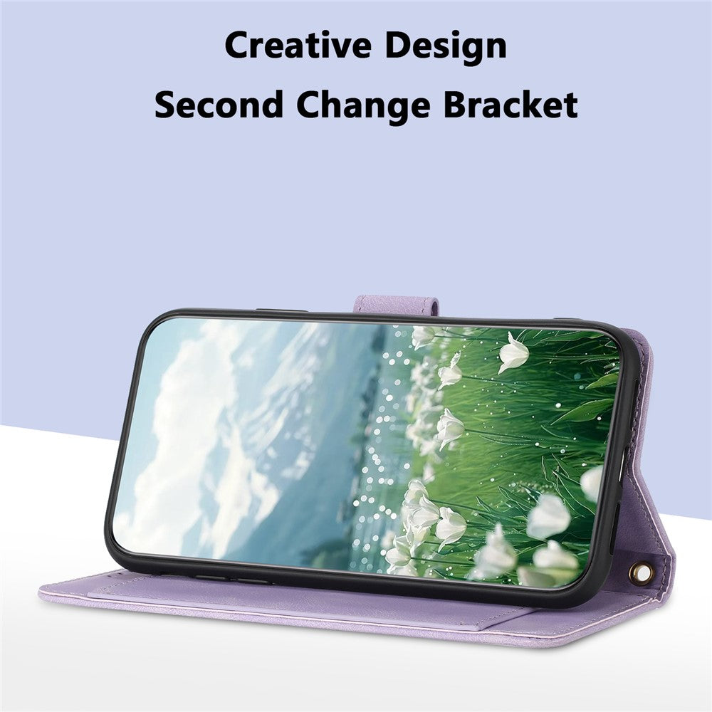 For Xiaomi Redmi Note 15 Pro 5G (Global) Case Tulip Leather Phone Cover with 5 Card Slots Wallet - Purple
