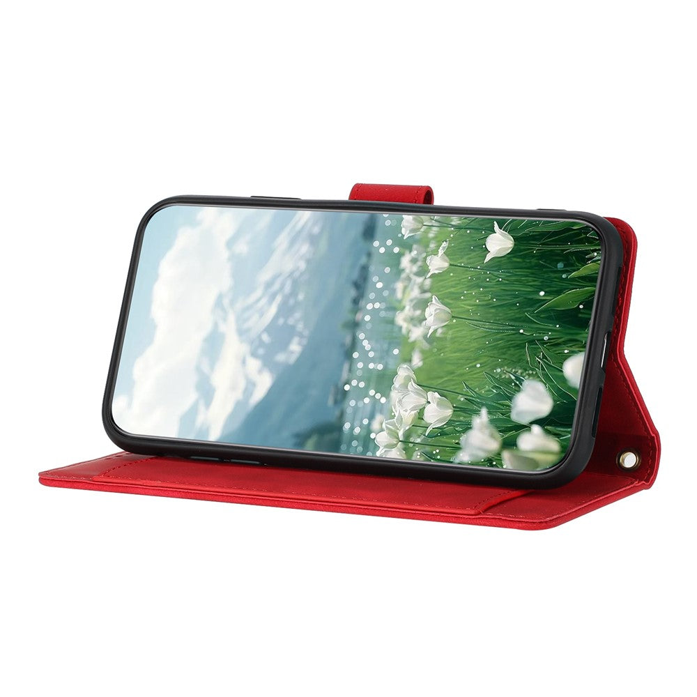 For Xiaomi Redmi Note 15 Pro 5G (Global) Case Tulip Leather Phone Cover with 5 Card Slots Wallet - Red