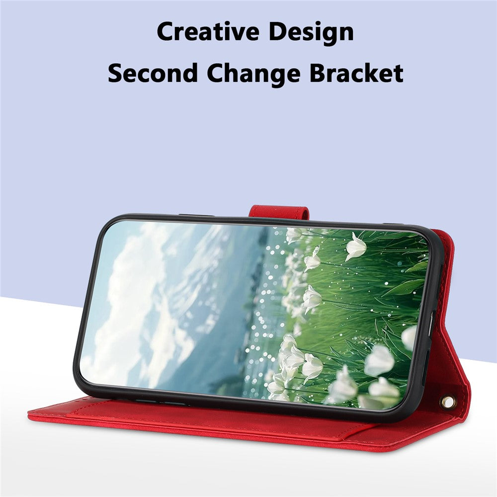 For Xiaomi Redmi Note 15 Pro 5G (Global) Case Tulip Leather Phone Cover with 5 Card Slots Wallet - Red