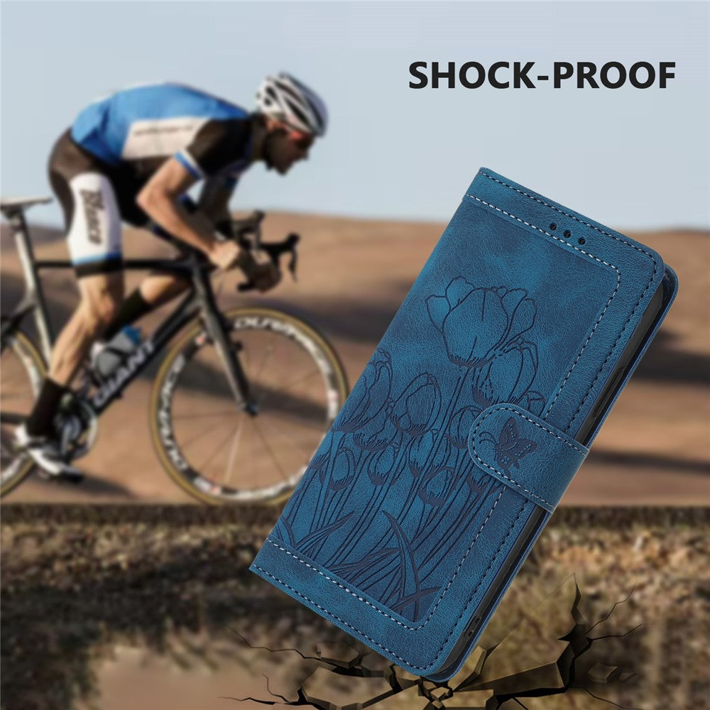 For Xiaomi Redmi Note 15 Pro 5G (Global) Case Tulip Leather Phone Cover with 5 Card Slots Wallet - Blue