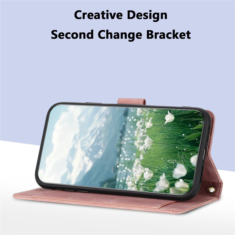 For Xiaomi Poco M8 Pro 5G / Redmi Note 15 Pro+ 5G (Global) Case Tulip Leather Phone Cover with 5 Card Slots Wallet - Pink