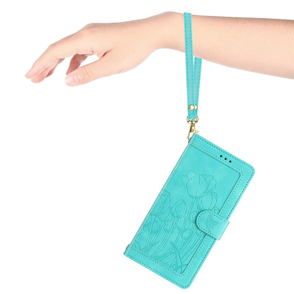 For Xiaomi Poco M8 Pro 5G / Redmi Note 15 Pro+ 5G (Global) Case Tulip Leather Phone Cover with 5 Card Slots Wallet - Green