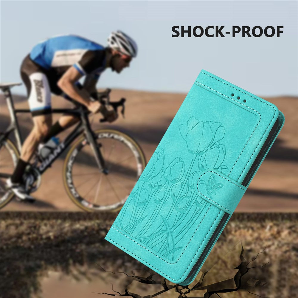 For Xiaomi Poco M8 Pro 5G / Redmi Note 15 Pro+ 5G (Global) Case Tulip Leather Phone Cover with 5 Card Slots Wallet - Green