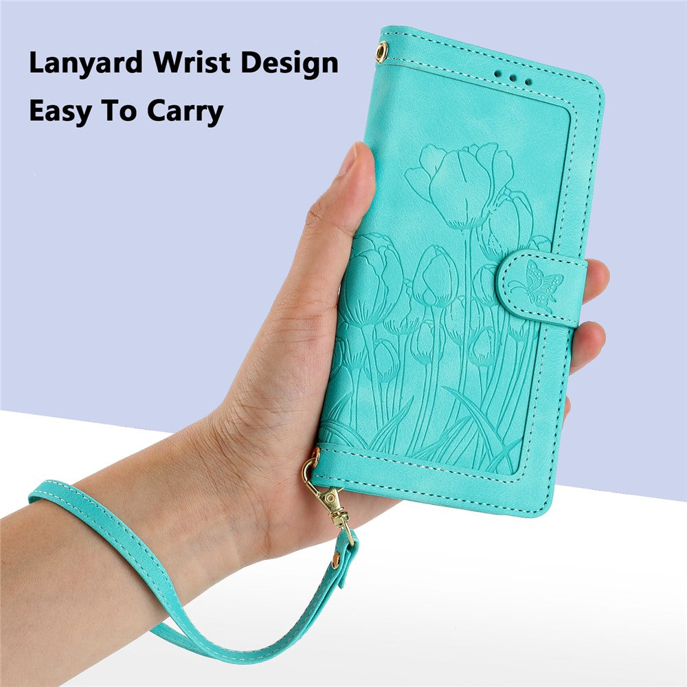 For Xiaomi Poco M8 Pro 5G / Redmi Note 15 Pro+ 5G (Global) Case Tulip Leather Phone Cover with 5 Card Slots Wallet - Green