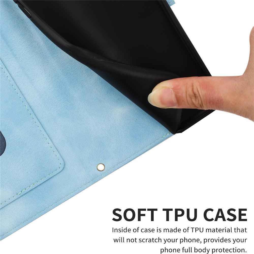 For Xiaomi Redmi Note 15 Pro 5G (Global) Case PU Leather Floral Phone Cover with Card Slots - Baby Blue
