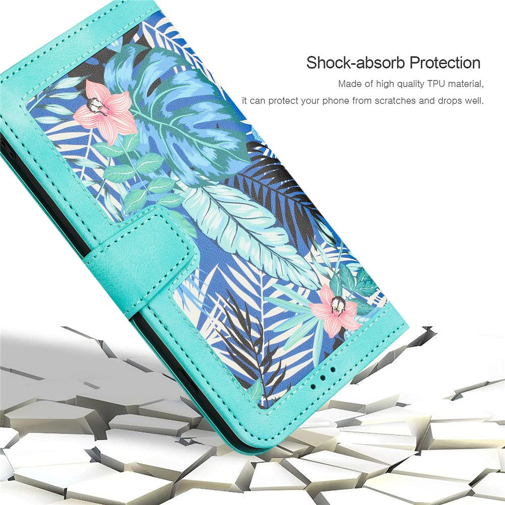 For Xiaomi Redmi Note 15 Pro 5G (Global) Case PU Leather Floral Phone Cover with Card Slots - Green