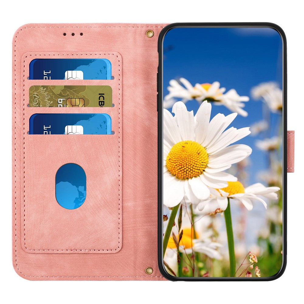 For Xiaomi Poco M8 Pro 5G / Redmi Note 15 Pro+ 5G (Global) Case PU Leather Floral Phone Cover with Card Slots - Pink
