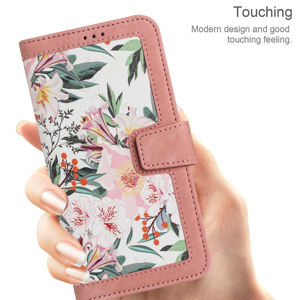 For Xiaomi Poco M8 Pro 5G / Redmi Note 15 Pro+ 5G (Global) Case PU Leather Floral Phone Cover with Card Slots - Pink