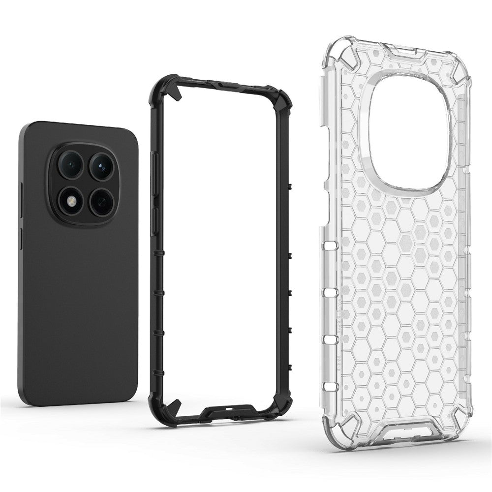 For Xiaomi Redmi Note 15 Pro 5G (Global) Case PC + TPU Phone Cover Honeycomb Shape - Black