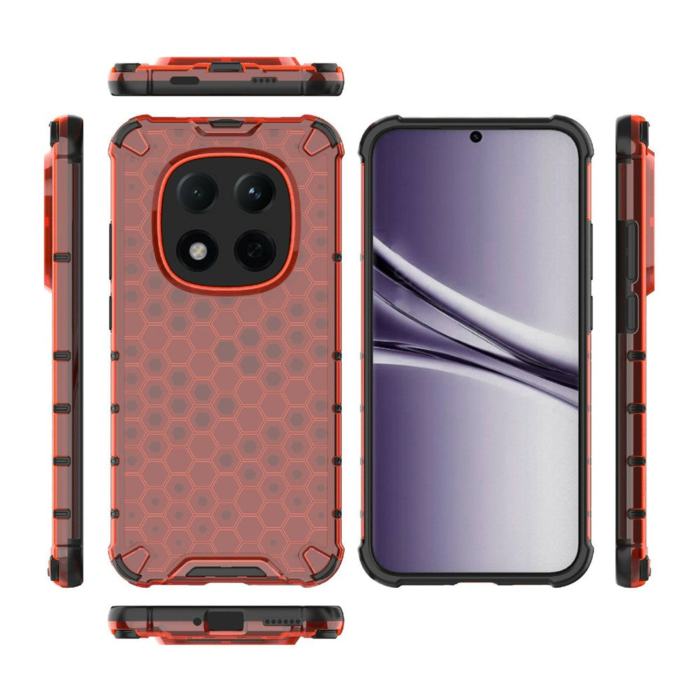 For Xiaomi Redmi Note 15 Pro 5G (Global) Case PC + TPU Phone Cover Honeycomb Shape - Red