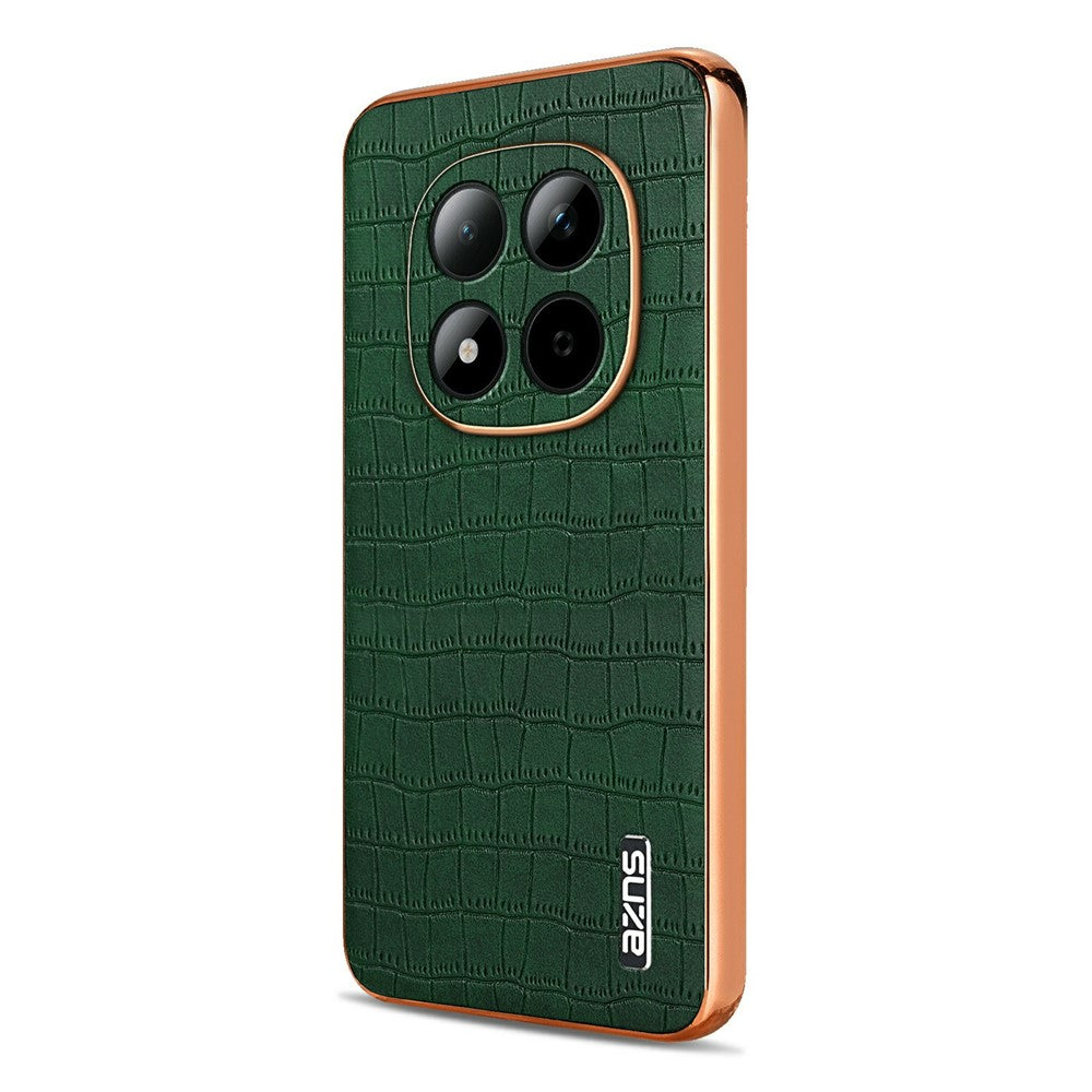 AZNS For Xiaomi Redmi Note 15 Pro 5G (Global) Case Electroplating Crocodile Texture PU + TPU Phone Cover - Green