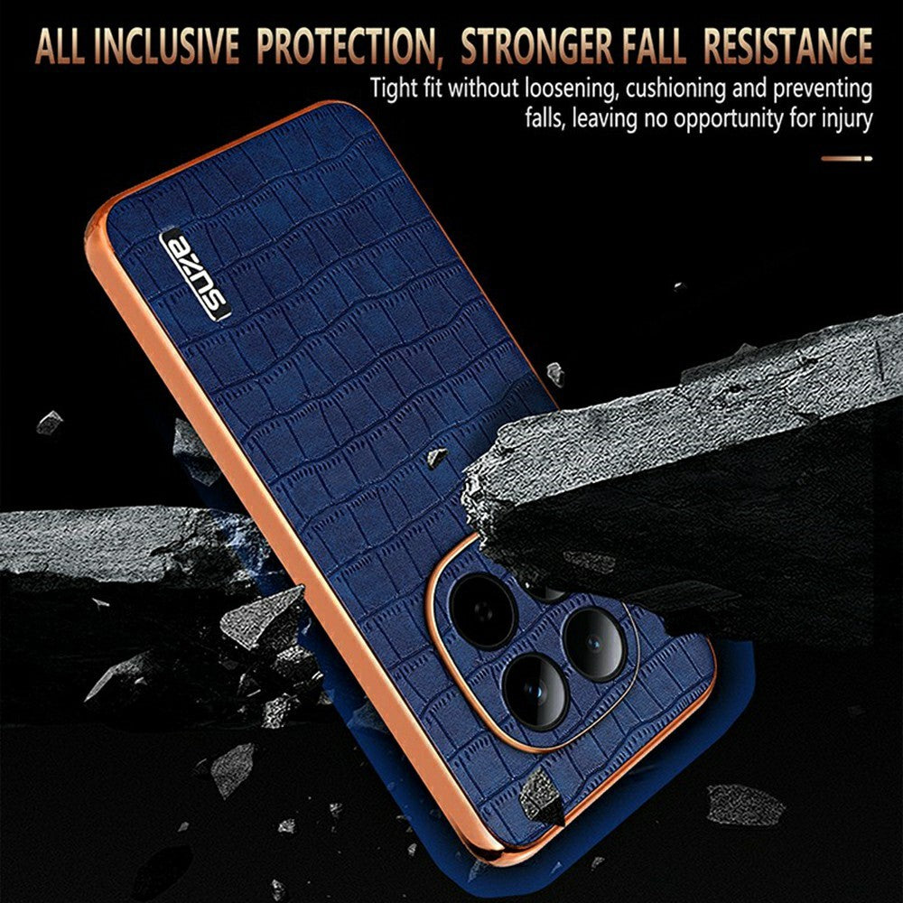 AZNS For Xiaomi Redmi Note 15 Pro 5G (Global) Case Electroplating Crocodile Texture PU + TPU Phone Cover - White