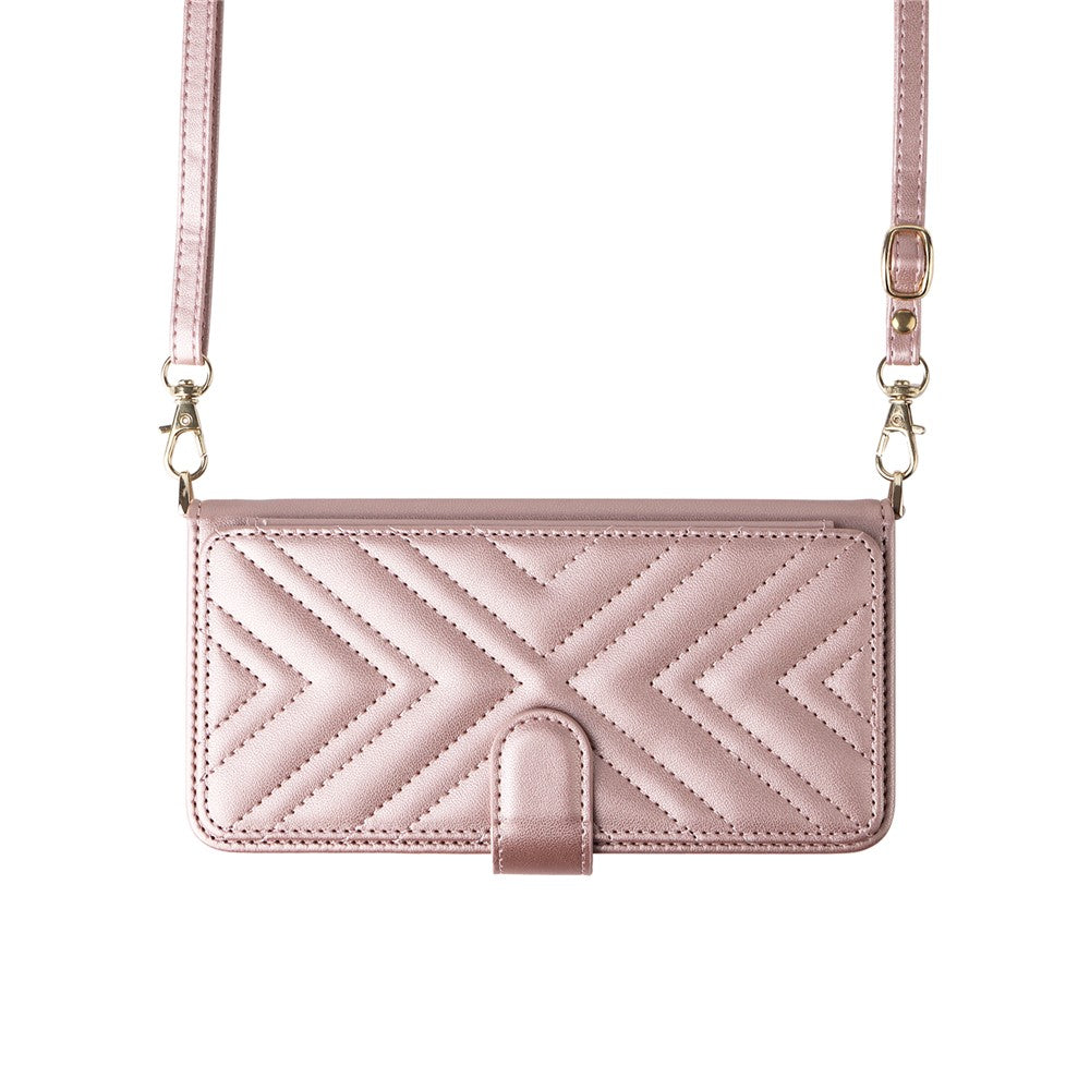 For-Samsung-Galaxy-S26-Edge-Case-with-Shoulder-/-Wrist-Strap-Leather-Phone-Cover-Stand-Wallet-Pink