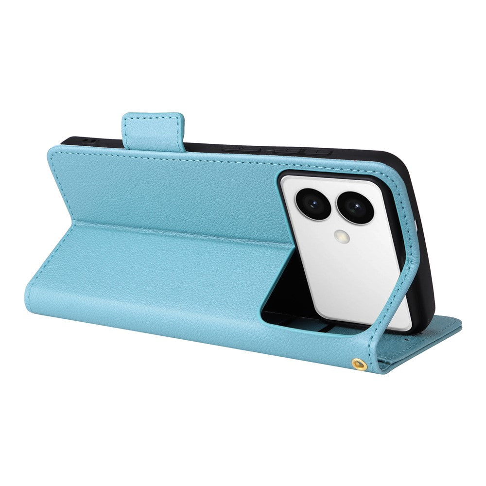 For-Samsung-Galaxy-S26-Edge-Case-Litchi-Texture-Wallet-Leather-Phone-Cover-with-Wrist-Strap-Baby-Blue