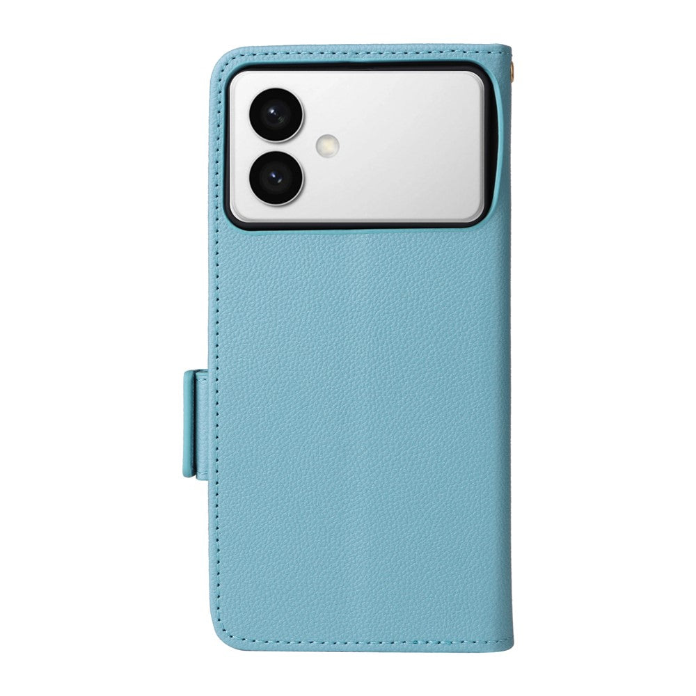 For-Samsung-Galaxy-S26-Edge-Case-Litchi-Texture-Wallet-Leather-Phone-Cover-with-Wrist-Strap-Baby-Blue