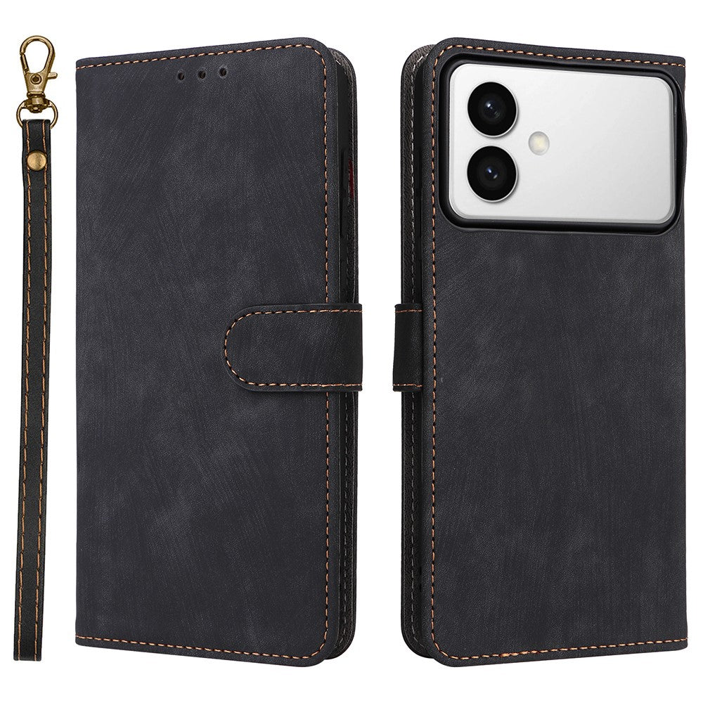 For-Samsung-Galaxy-S26-Edge-Case-Wallet-RFID-Blocking-PU-Leather-Phone-Cover-Stand-with-Strap-Black