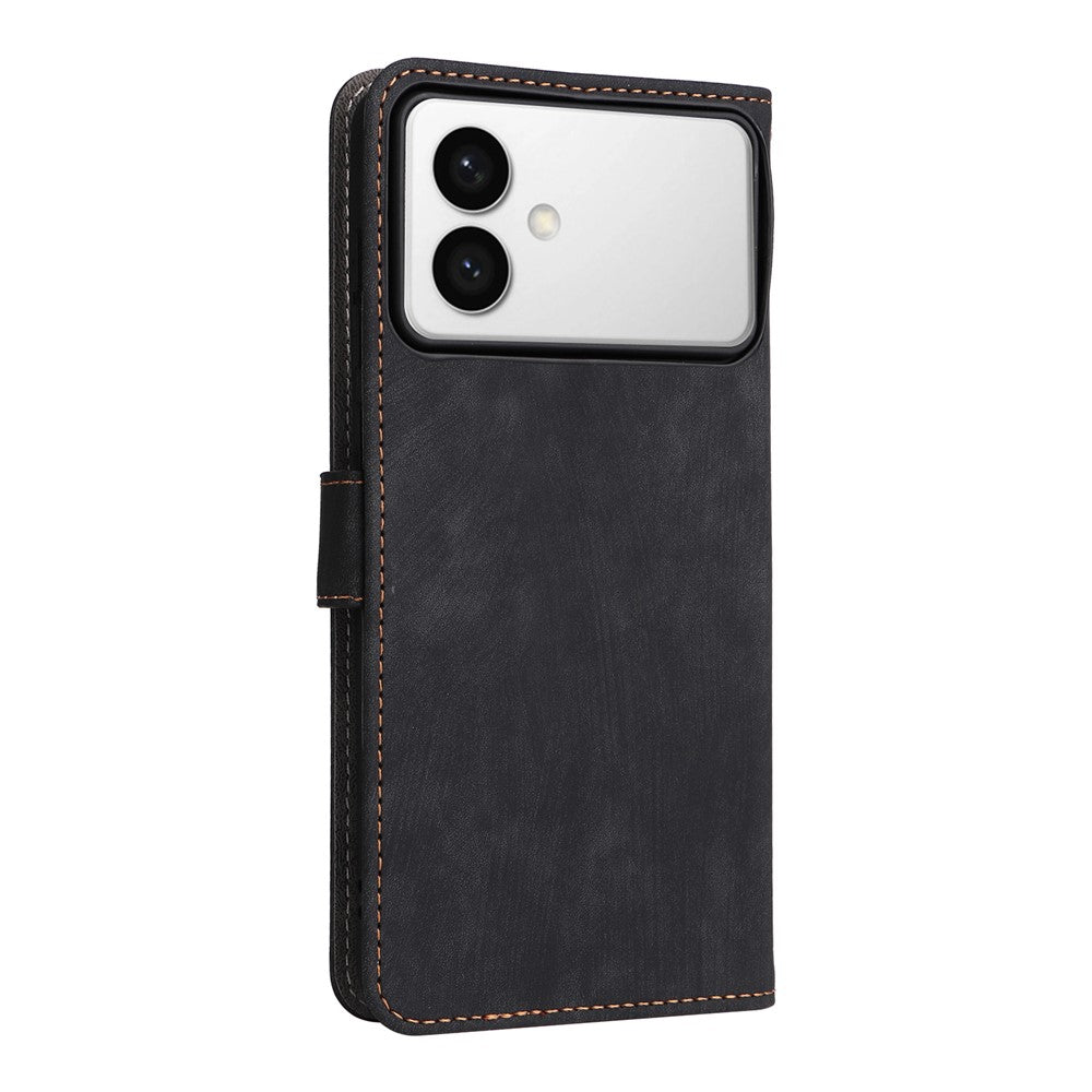 For-Samsung-Galaxy-S26-Edge-Case-Wallet-RFID-Blocking-PU-Leather-Phone-Cover-Stand-with-Strap-Black