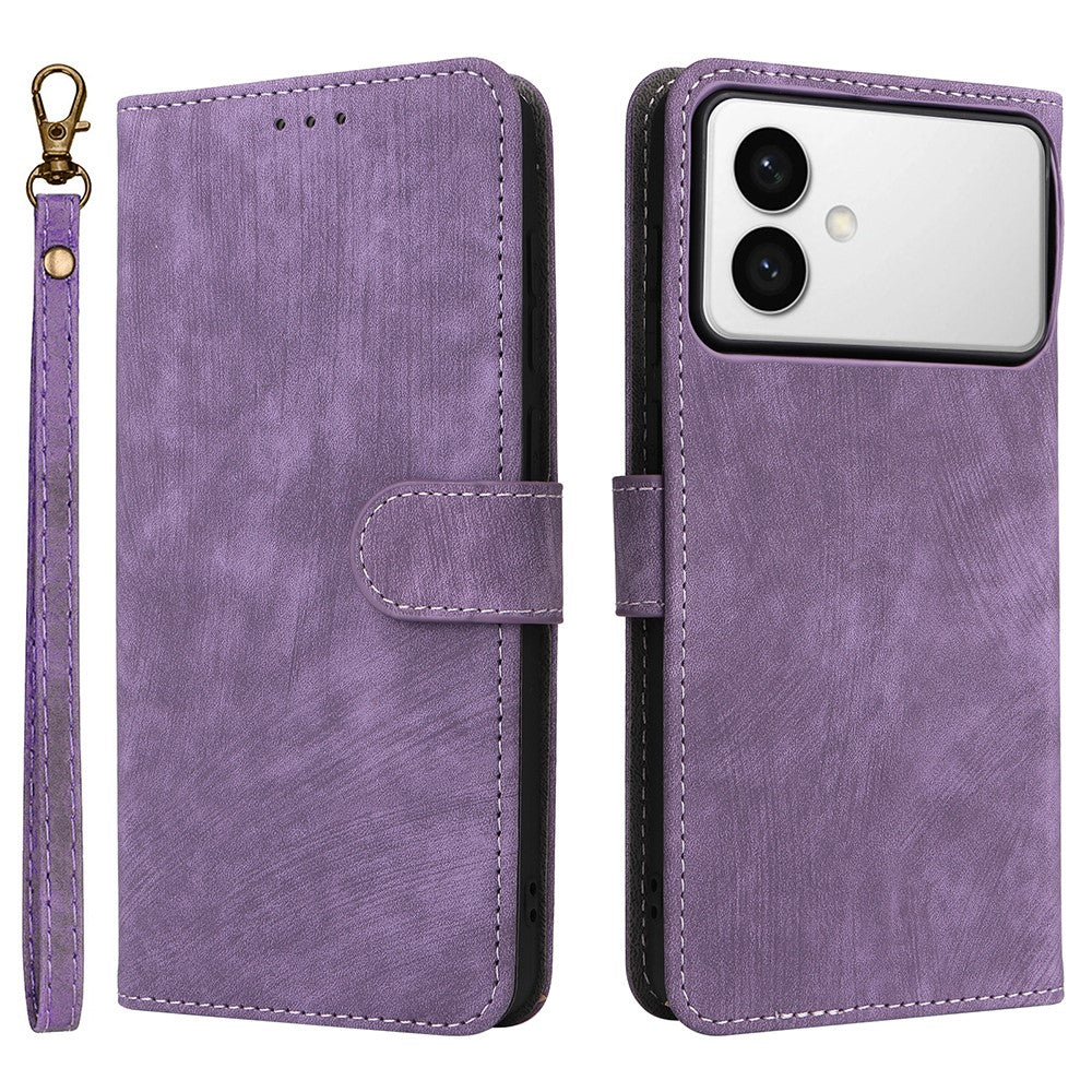 For-Samsung-Galaxy-S26-Edge-Case-Wallet-RFID-Blocking-PU-Leather-Phone-Cover-Stand-with-Strap-Purple