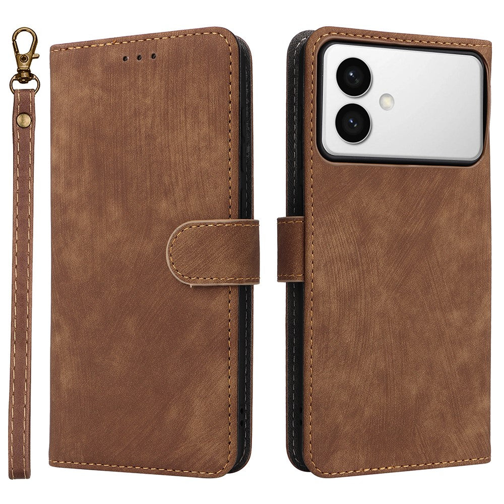 For-Samsung-Galaxy-S26-Edge-Case-Wallet-RFID-Blocking-PU-Leather-Phone-Cover-Stand-with-Strap-Brown