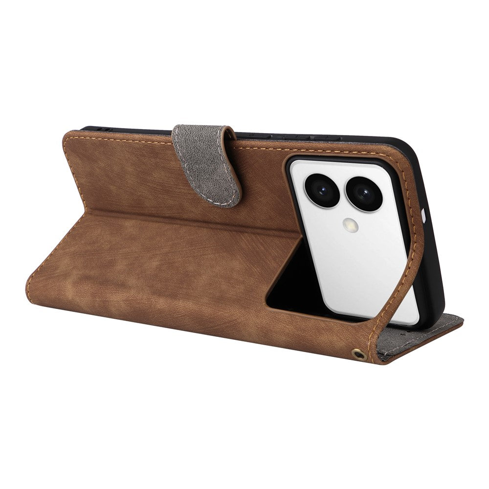 For-Samsung-Galaxy-S26-Edge-Case-Wallet-RFID-Blocking-PU-Leather-Phone-Cover-Stand-with-Strap-Brown