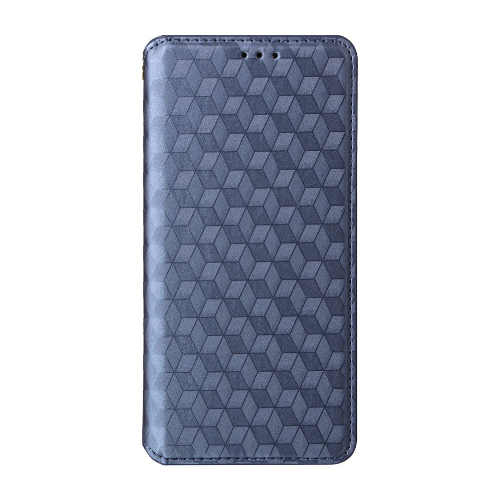 For-Samsung-Galaxy-S26-Edge-Case-Wallet-Rhombus-Imprinted-Leather-Phone-Cover-Blue