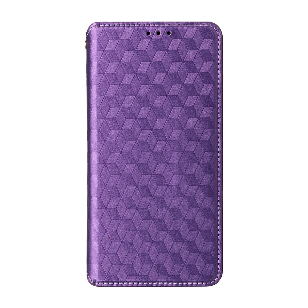 For-Samsung-Galaxy-S26-Edge-Case-Wallet-Rhombus-Imprinted-Leather-Phone-Cover-Purple