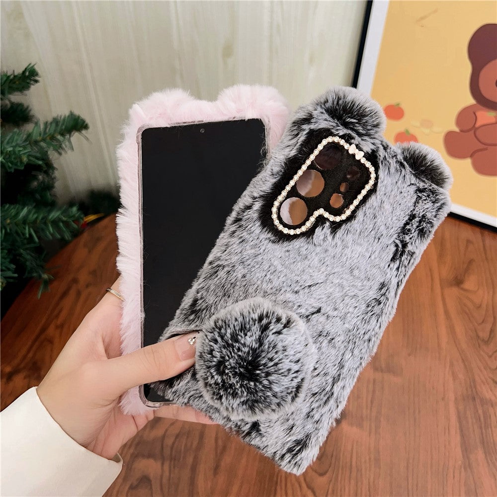 For-Samsung-Galaxy-S26-Ultra-Case-Plush-Cute-Bunny-Winter-Fluffy-TPU-Phone-Cover-White