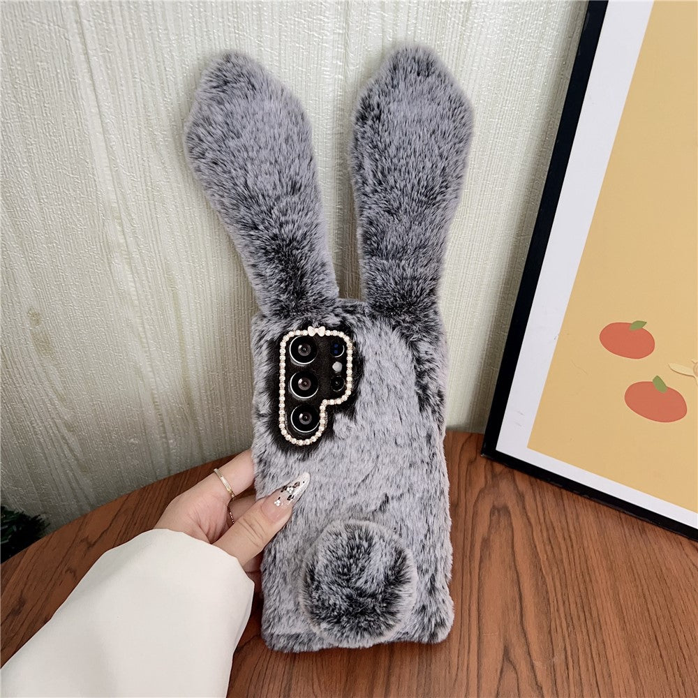 For-Samsung-Galaxy-S26-Ultra-Case-Plush-Cute-Bunny-Winter-Fluffy-TPU-Phone-Cover-Dark-Grey