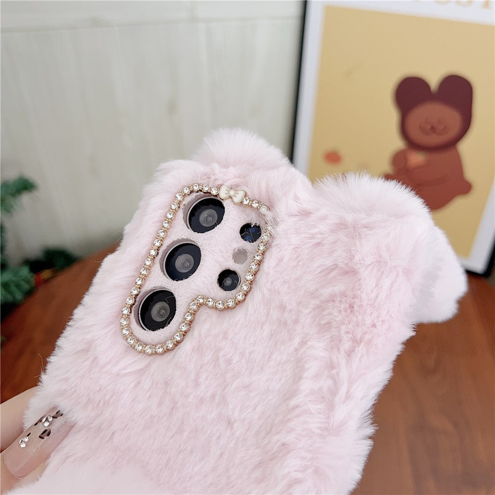 For-Samsung-Galaxy-S26-Ultra-Case-Plush-Cute-Bunny-Winter-Fluffy-TPU-Phone-Cover-Black