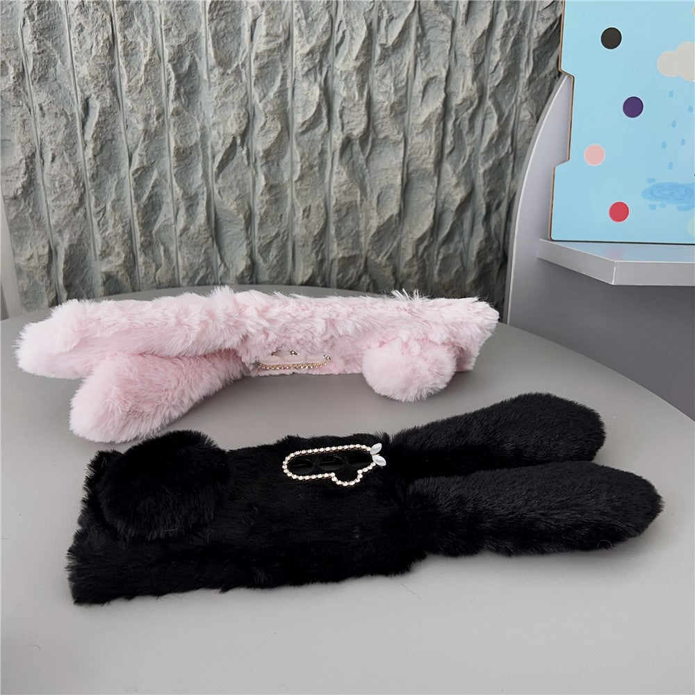 For-Samsung-Galaxy-S26-/-S26-Pro-Case-Plush-Cute-Bunny-Winter-Fluffy-TPU-Phone-Cover-White