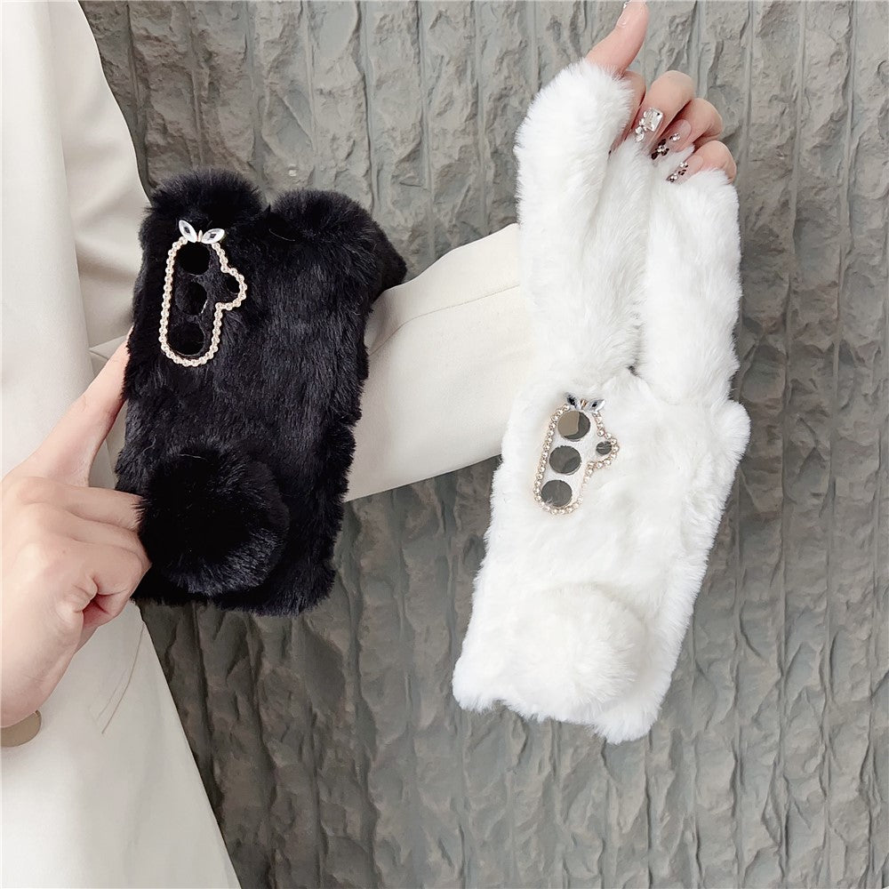 For-Samsung-Galaxy-S26-/-S26-Pro-Case-Plush-Cute-Bunny-Winter-Fluffy-TPU-Phone-Cover-Dark-Grey