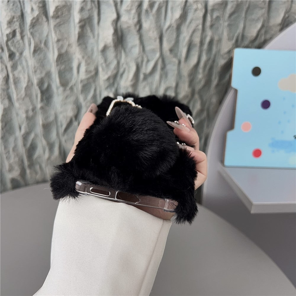 For-Samsung-Galaxy-S26-/-S26-Pro-Case-Plush-Cute-Bunny-Winter-Fluffy-TPU-Phone-Cover-Black