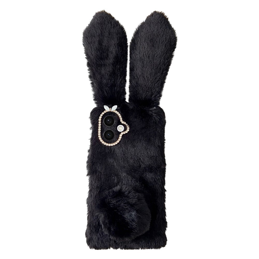 For-Samsung-Galaxy-S26-Edge-Case-Plush-Cute-Bunny-Winter-Fluffy-TPU-Phone-Cover-Black