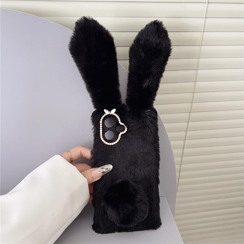 For-Samsung-Galaxy-S26-Edge-Case-Plush-Cute-Bunny-Winter-Fluffy-TPU-Phone-Cover-Black