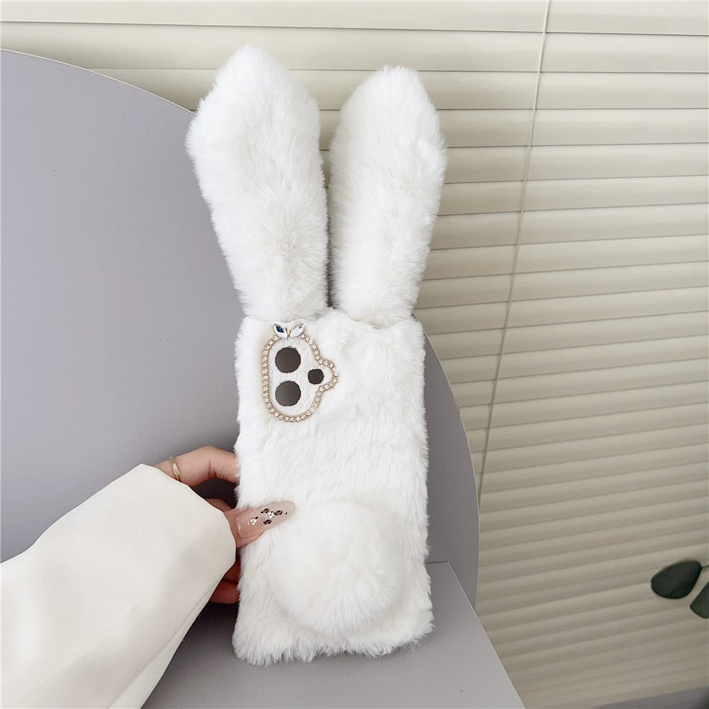 For-Samsung-Galaxy-S26-Edge-Case-Plush-Cute-Bunny-Winter-Fluffy-TPU-Phone-Cover-White