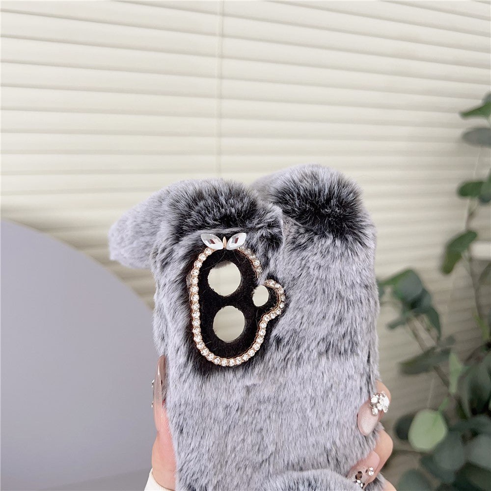 For-Samsung-Galaxy-S26-Edge-Case-Plush-Cute-Bunny-Winter-Fluffy-TPU-Phone-Cover-Dark-Grey