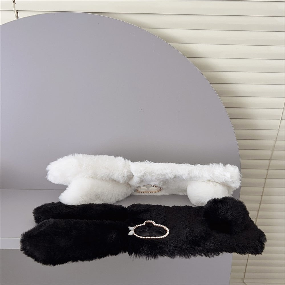 For-Samsung-Galaxy-S26-Edge-Case-Plush-Cute-Bunny-Winter-Fluffy-TPU-Phone-Cover-Dark-Grey