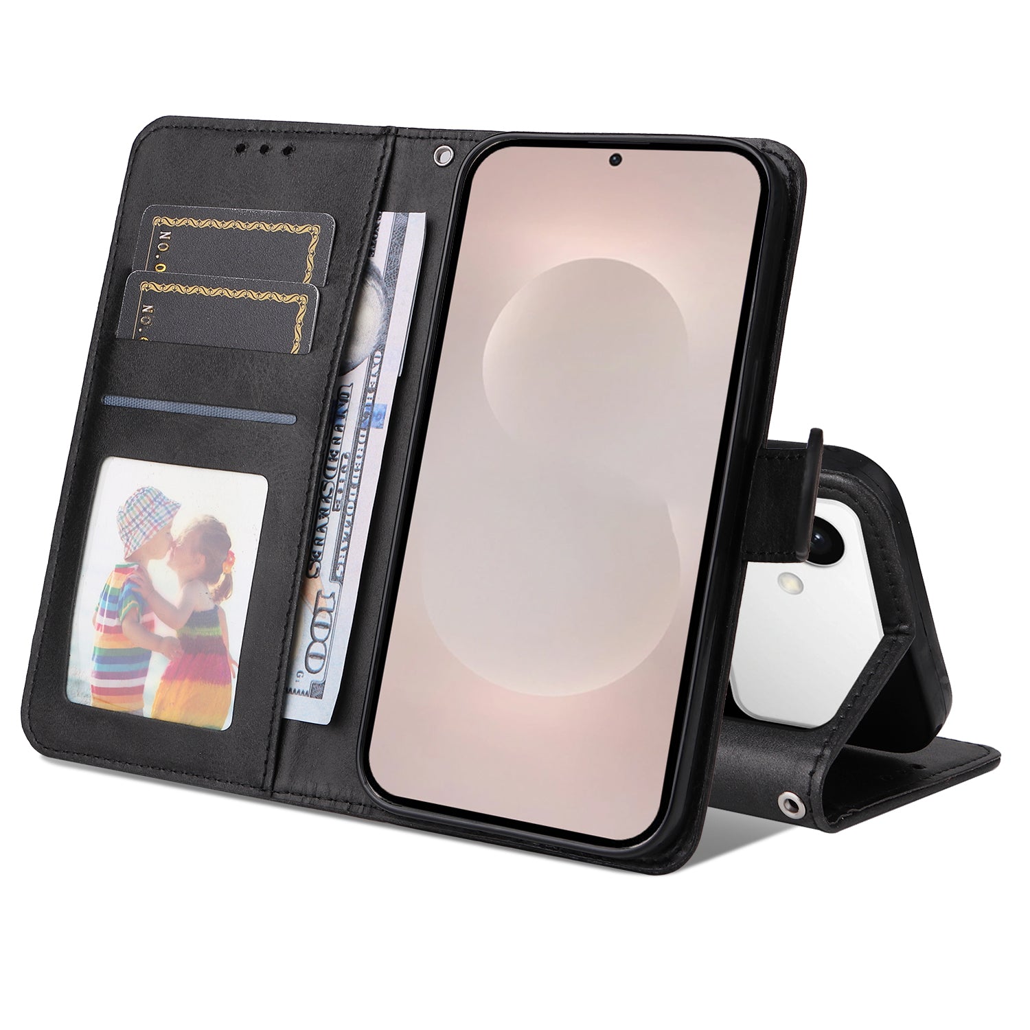 For-Samsung-Galaxy-S26-Edge-Case-Wallet-PU-Leather-Folio-Flip-Phone-Cover-Black