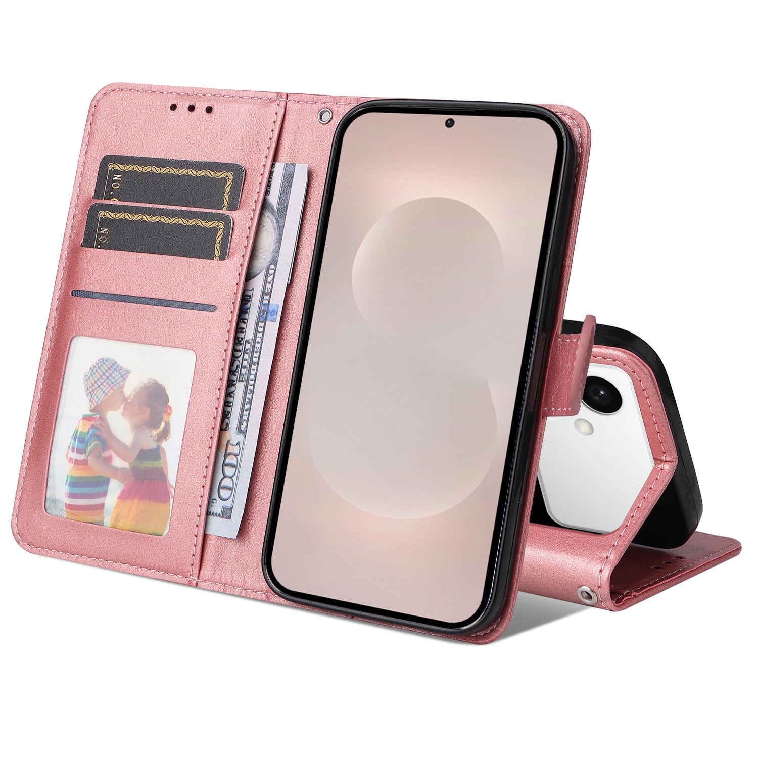 For-Samsung-Galaxy-S26-Edge-Case-Wallet-PU-Leather-Folio-Flip-Phone-Cover-Pink