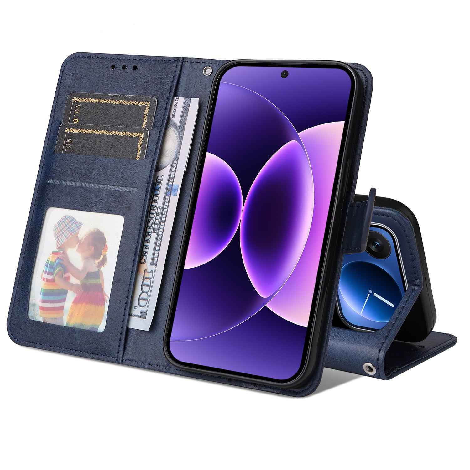 For Xiaomi 17 Pro Case Wallet PU Leather Folio Flip Phone Cover - Blue